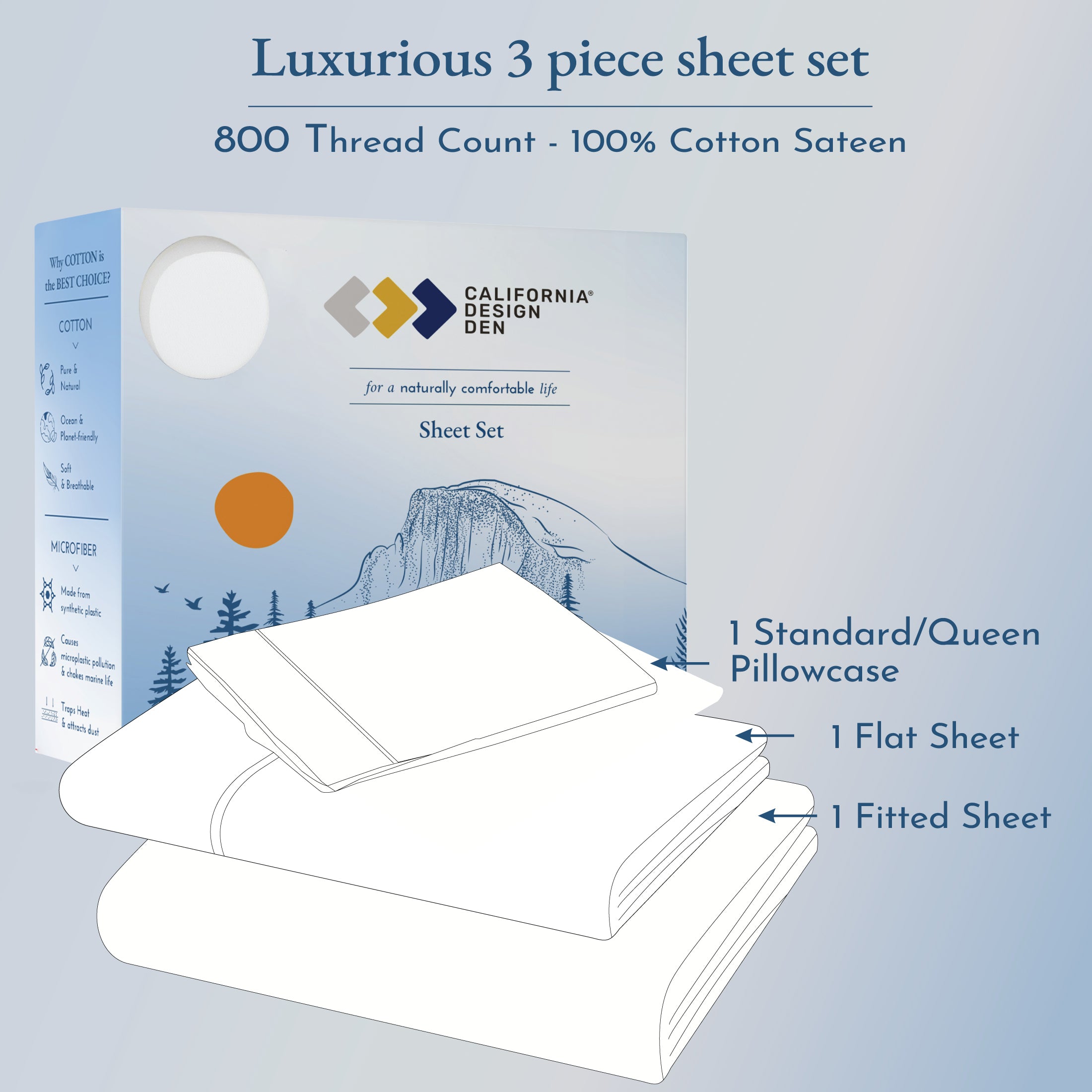 Sheet Set - 800 Thread - Lavish Luxury - California Design Den
