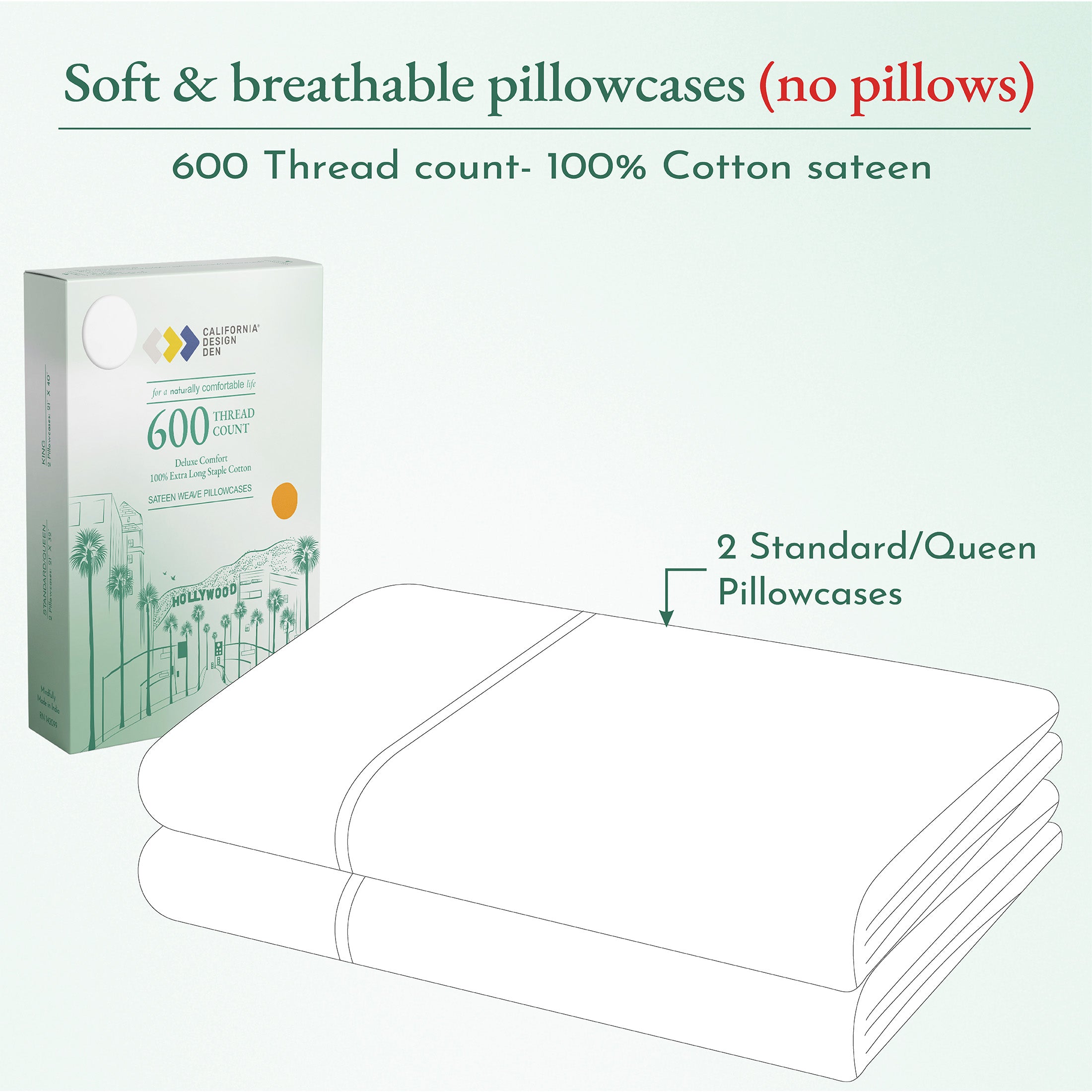 Standard / Queen - 2 Pillowcases