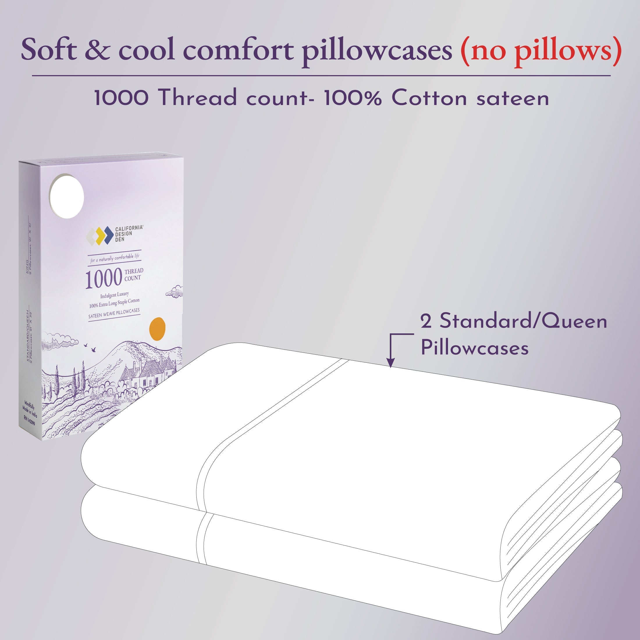 Standard / Queen - 2 Pillowcases