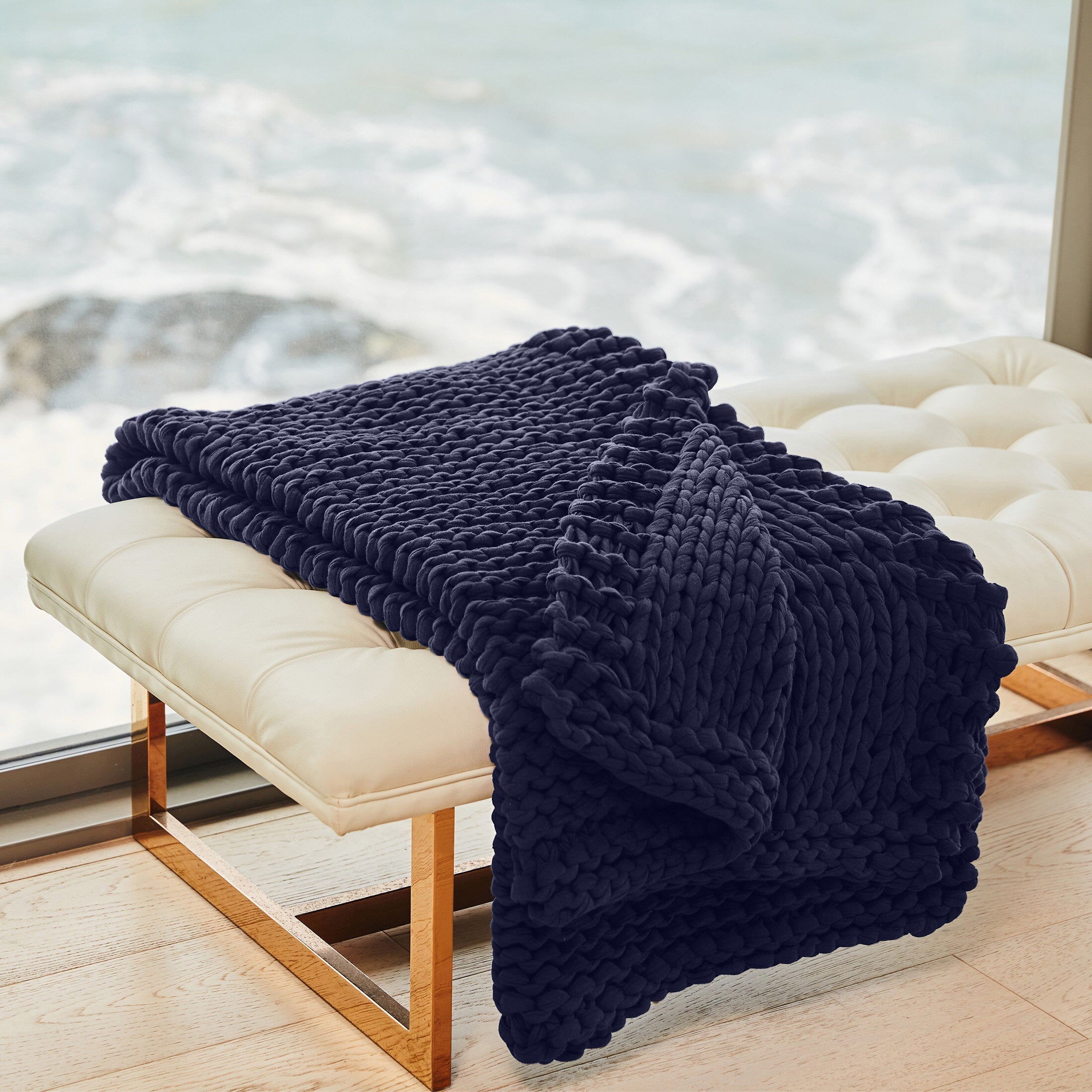 Chunky knit blanket 2024 40