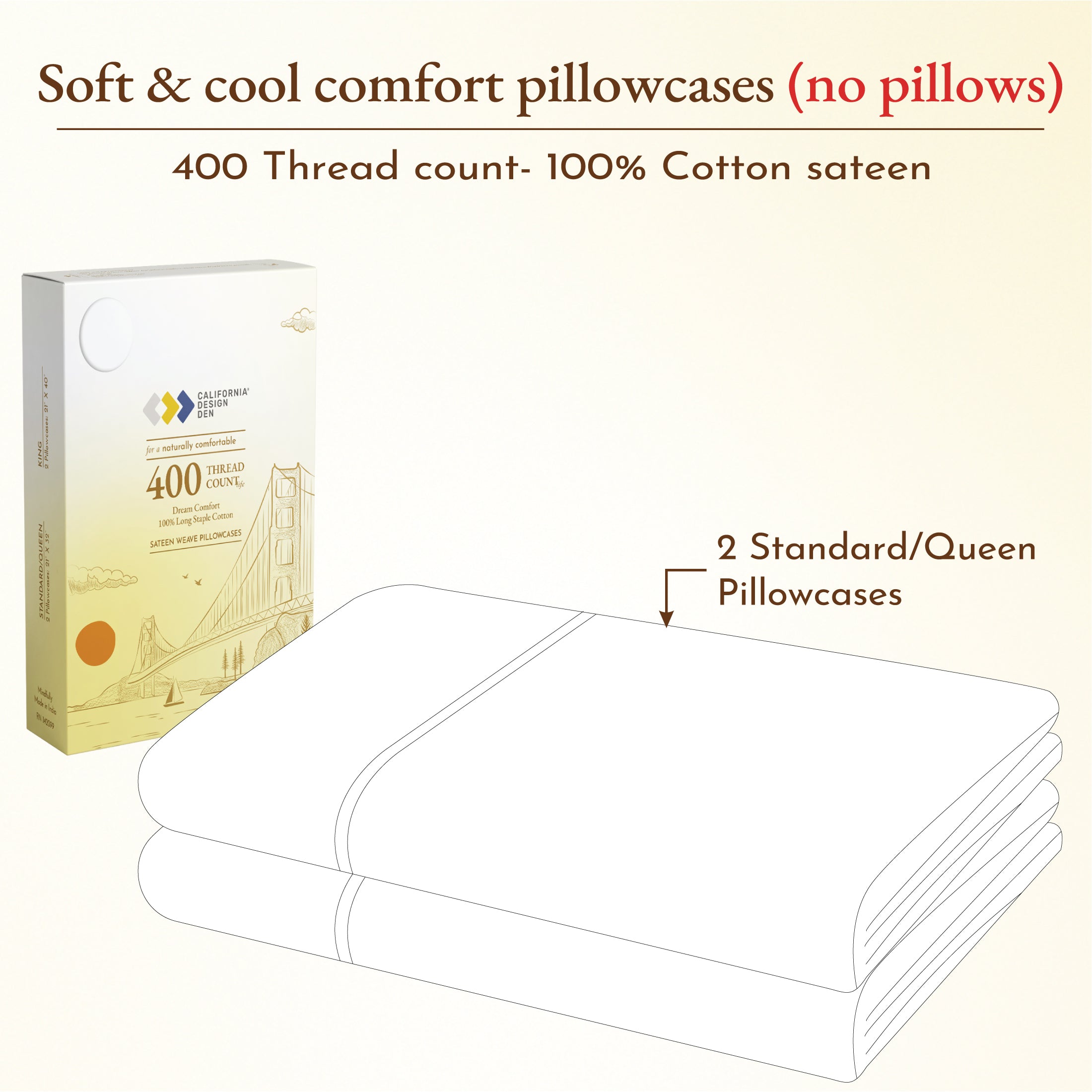 Standard / Queen - 2 Pillowcases