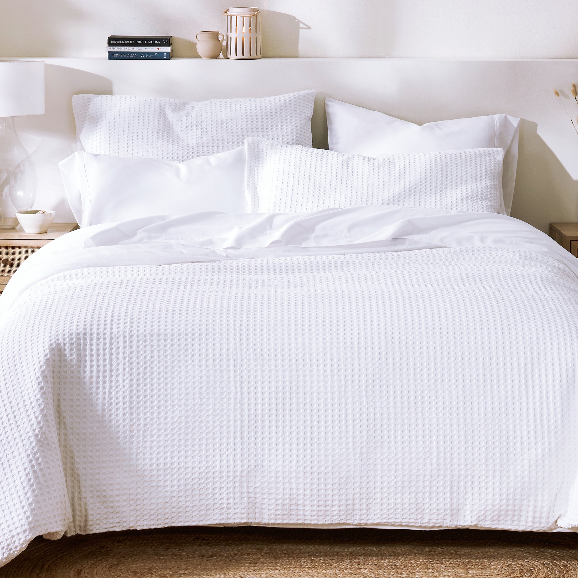 White textured deals duvet cover